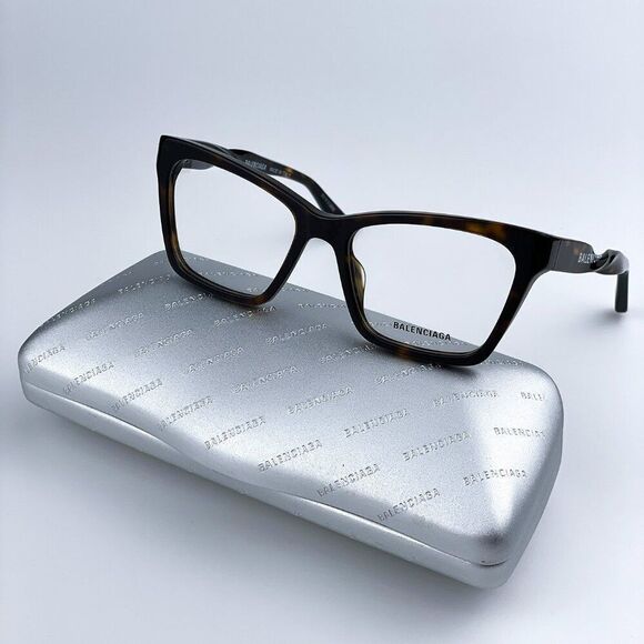 NEW Balenciaga BB0210O 002 Havana Demo Cat Eye Women Eyeglasses